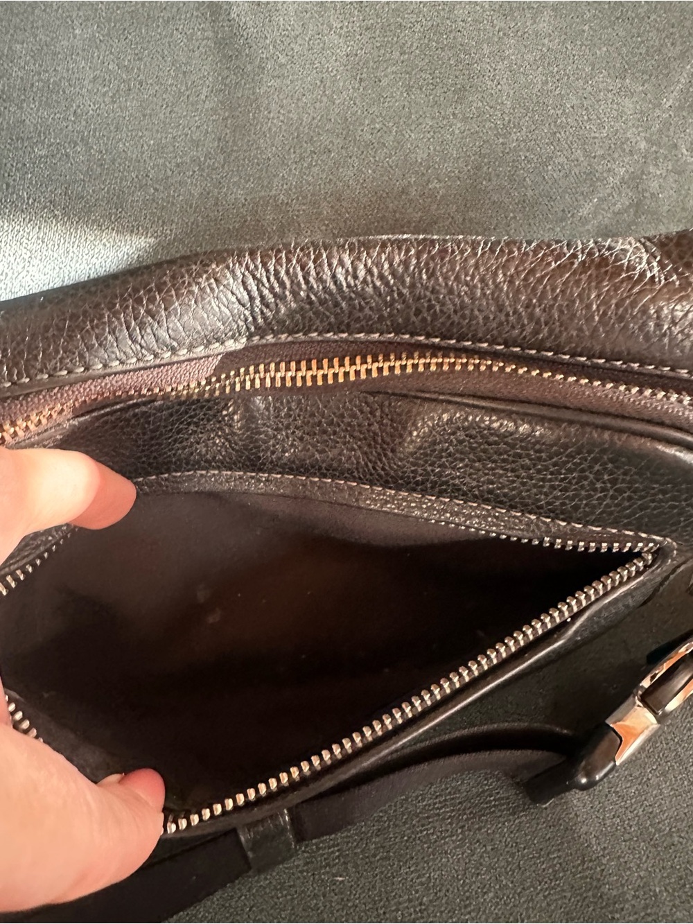 Coach Black Pebbled Leather Belt Bag with Round Coin Pouch - Picture 6 of 7